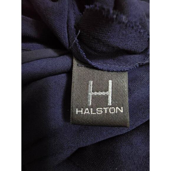 Halston Giovanna Gown In Matte Jersey Navy Maxi Dress Women Size 6 A001291 - Picture 11 of 11